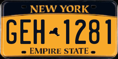 NY license plate GEH1281