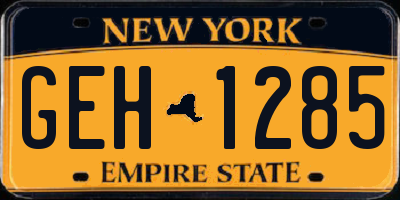 NY license plate GEH1285