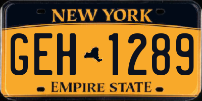 NY license plate GEH1289