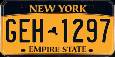 NY license plate GEH1297