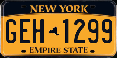 NY license plate GEH1299