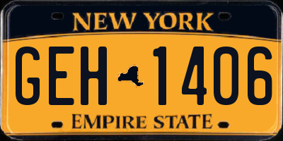 NY license plate GEH1406