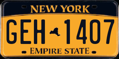 NY license plate GEH1407