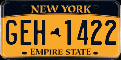 NY license plate GEH1422