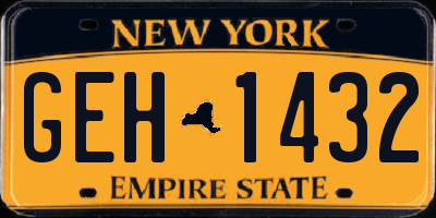 NY license plate GEH1432