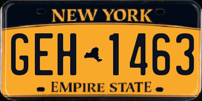 NY license plate GEH1463