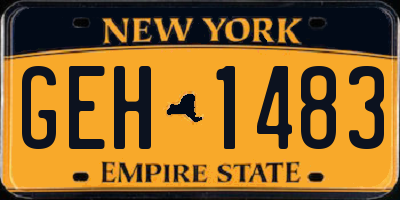 NY license plate GEH1483
