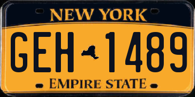 NY license plate GEH1489