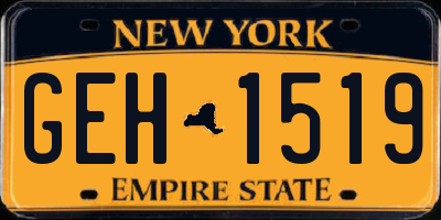 NY license plate GEH1519
