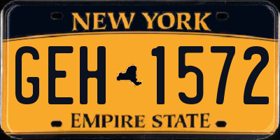 NY license plate GEH1572