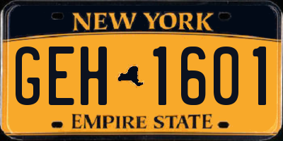 NY license plate GEH1601