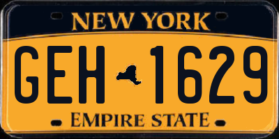 NY license plate GEH1629
