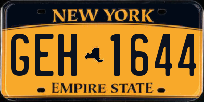 NY license plate GEH1644