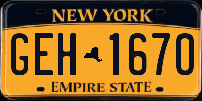 NY license plate GEH1670