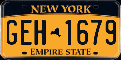 NY license plate GEH1679