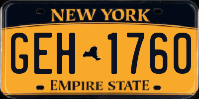 NY license plate GEH1760