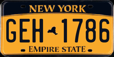 NY license plate GEH1786