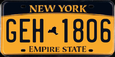 NY license plate GEH1806