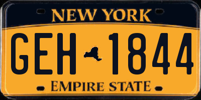 NY license plate GEH1844