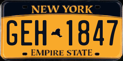 NY license plate GEH1847
