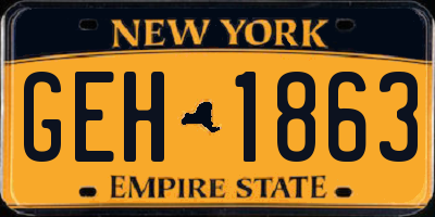 NY license plate GEH1863