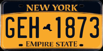 NY license plate GEH1873