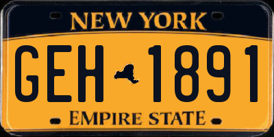 NY license plate GEH1891