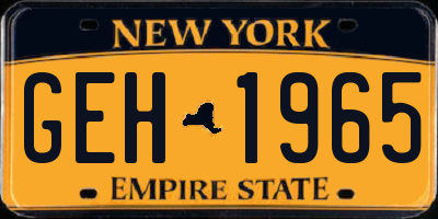 NY license plate GEH1965