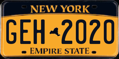 NY license plate GEH2020