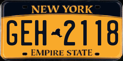 NY license plate GEH2118