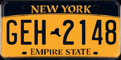 NY license plate GEH2148