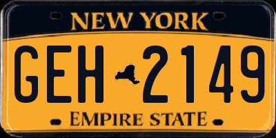NY license plate GEH2149