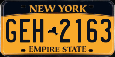 NY license plate GEH2163