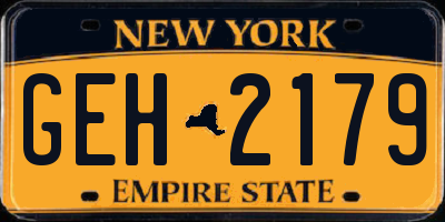 NY license plate GEH2179