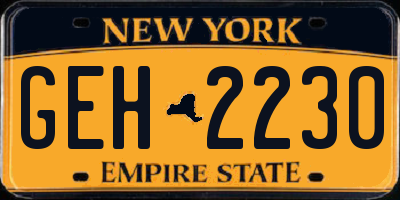 NY license plate GEH2230