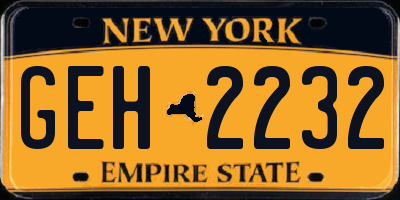 NY license plate GEH2232