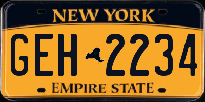 NY license plate GEH2234