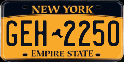 NY license plate GEH2250