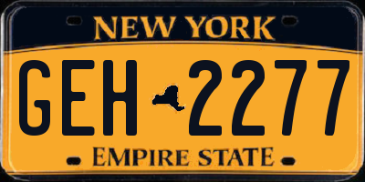 NY license plate GEH2277