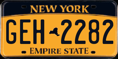 NY license plate GEH2282