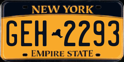 NY license plate GEH2293