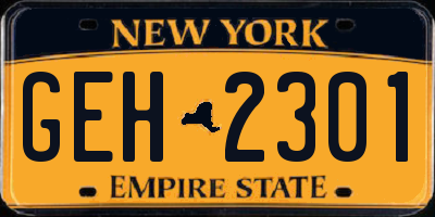 NY license plate GEH2301