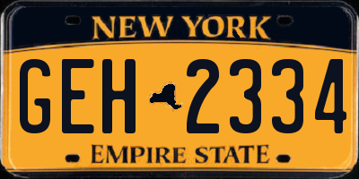 NY license plate GEH2334
