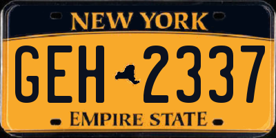 NY license plate GEH2337