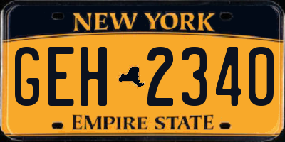 NY license plate GEH2340