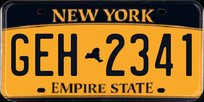 NY license plate GEH2341