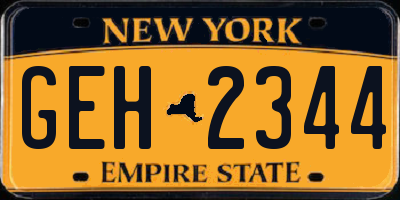 NY license plate GEH2344