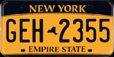 NY license plate GEH2355