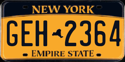 NY license plate GEH2364