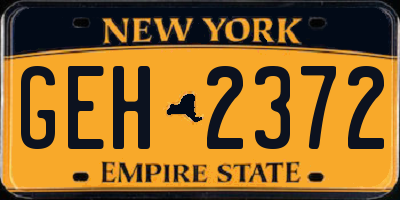 NY license plate GEH2372